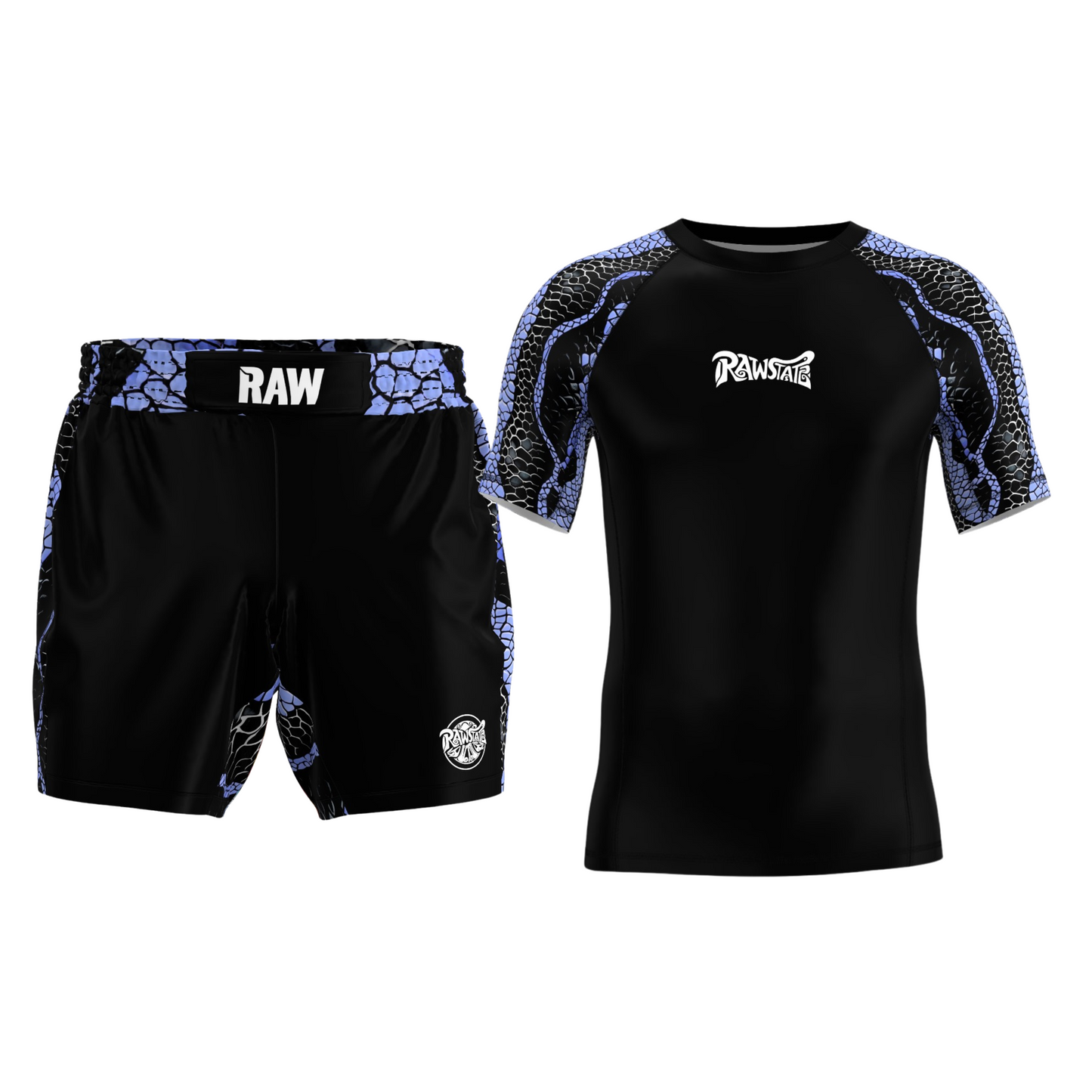 NORWILD BLACK Premium Matching Set - RASH GUARD + GRAPPLING SHORTS